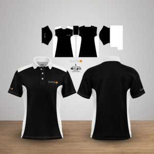 Clayclo Mens Polo Tec T-Shirt - Black / White